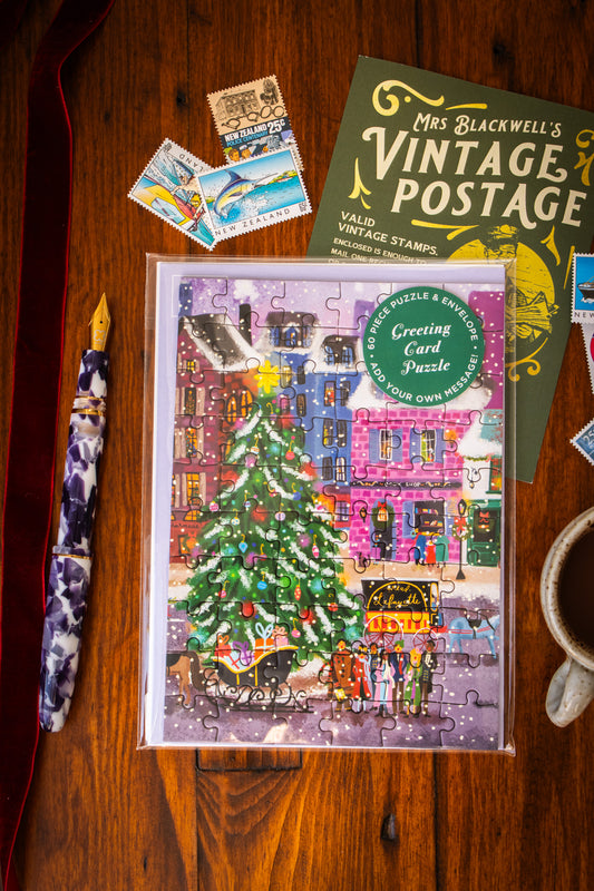 Joy Laforme Christmas Square Greeting Card Puzzle