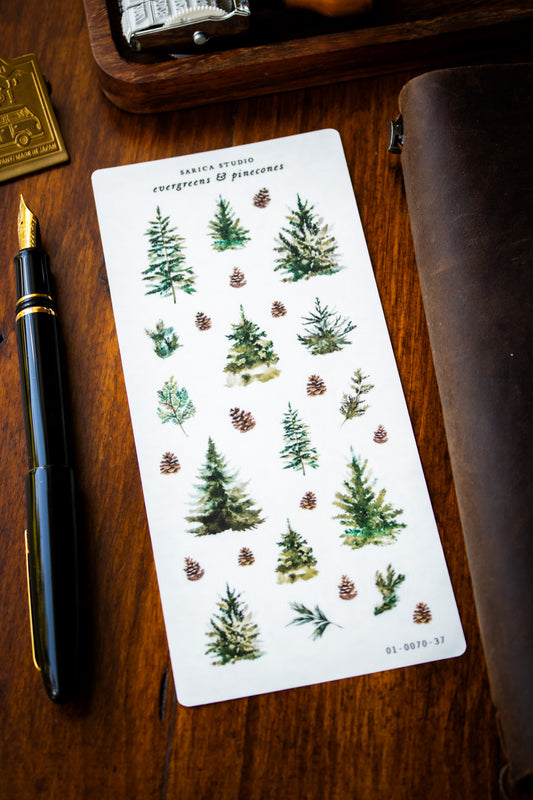 Evergreens & Pinecones Stickers