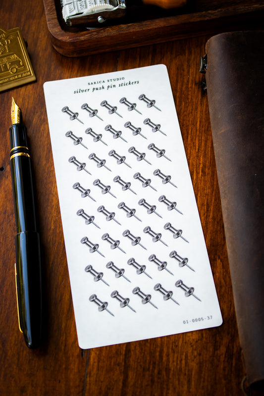 Silver Push Pin Stickers