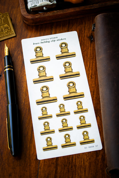 Brass Bulldog Clip Stickers