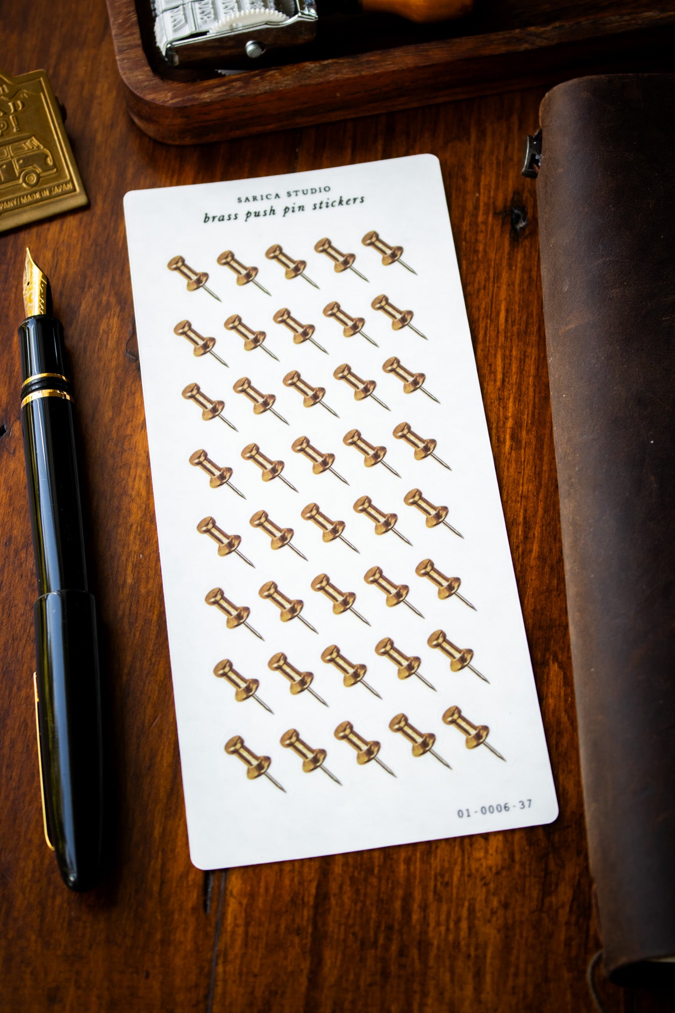 Brass Push Pin Stickers