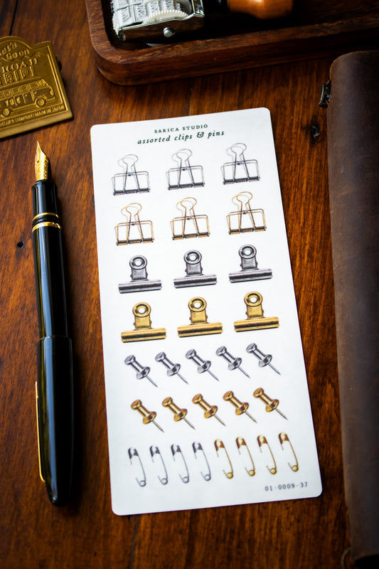 Assorted Clips & Pins Stickers