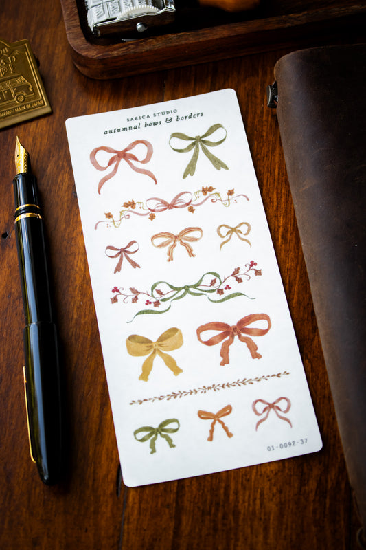 Autumnal Bows & Borders Stickers