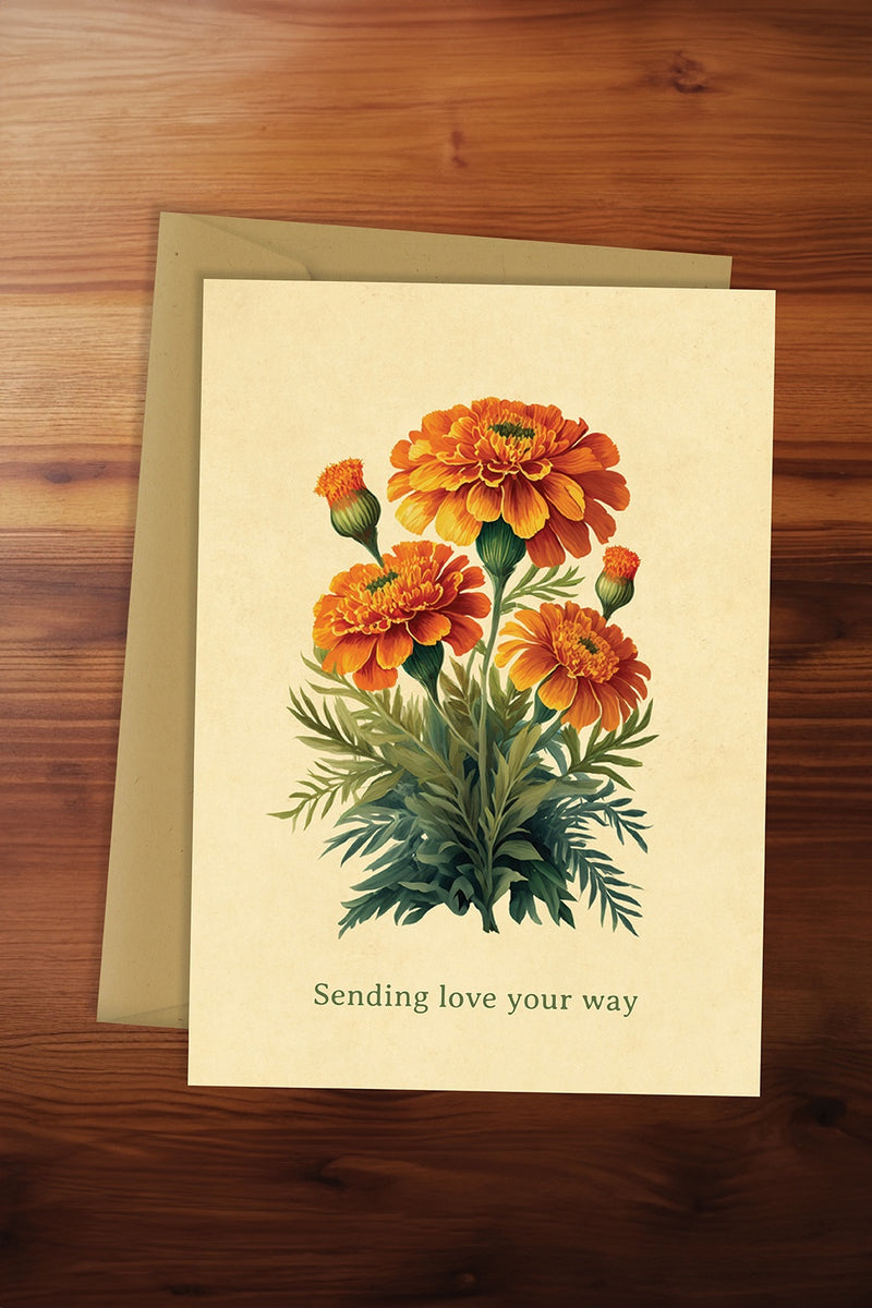 Sending Love Your Way Marigold Card