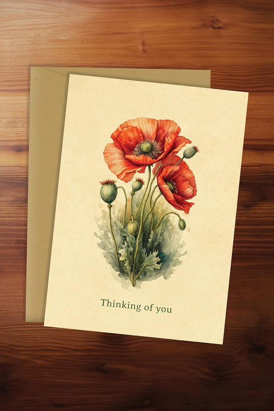 Thinking of You Poppy Card