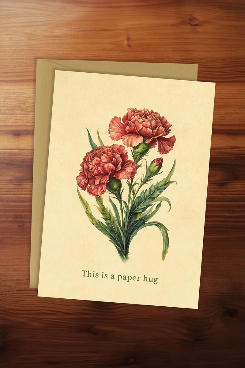 This is a Paper Hug Carnation Card