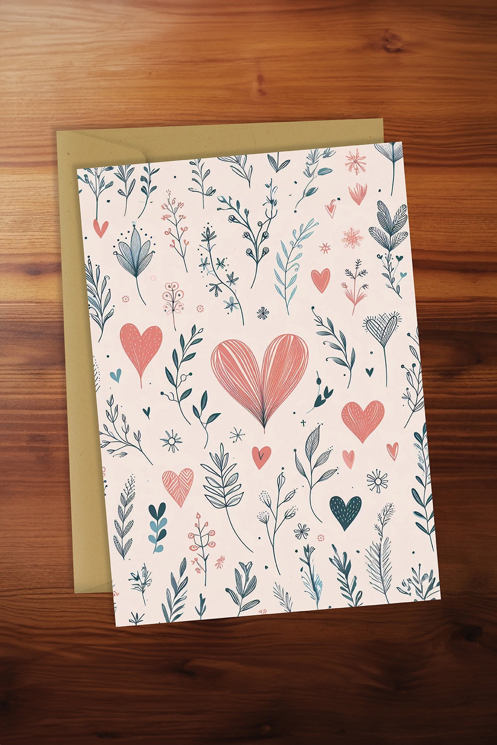 Pink and Blue Heart Card