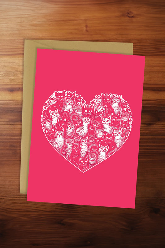 Love Cats - Heart Card