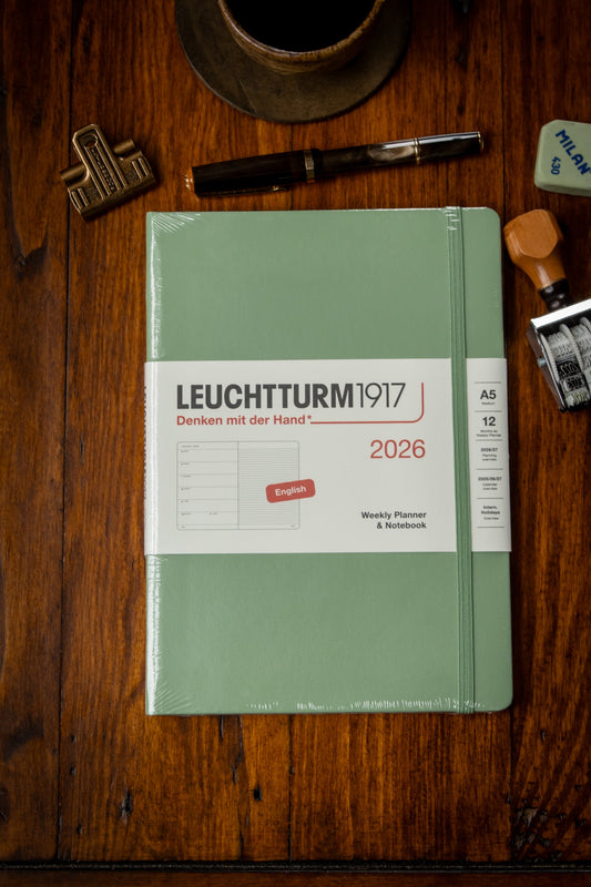 2026 Weekly + Notebook - A5 Hardcover Sage
