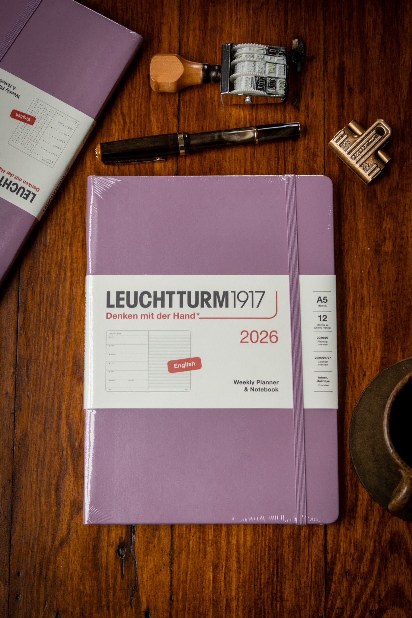 2026 Weekly + Notebook - A5 Hardcover Dusty Rose