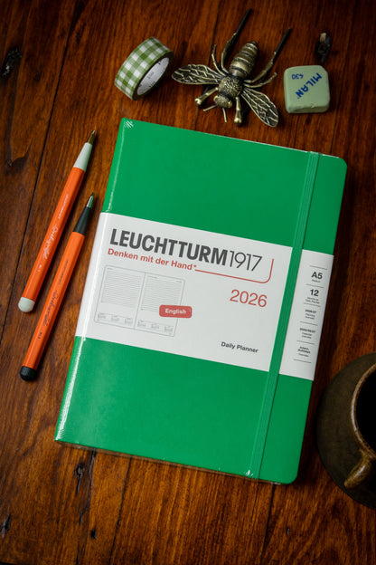 2026 Daily Planner - A5 Hardcover Spring Leaf