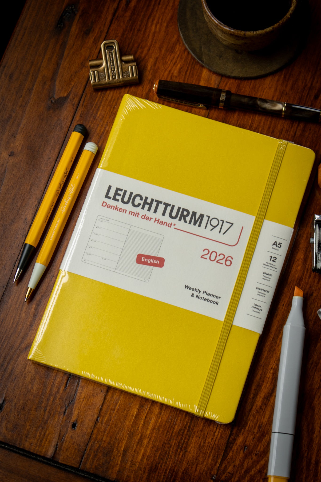 2026 Weekly + Notebook - A5 Hardcover Lemon