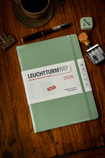 2026 Weekly + Notebook - A5 Hardcover Sage