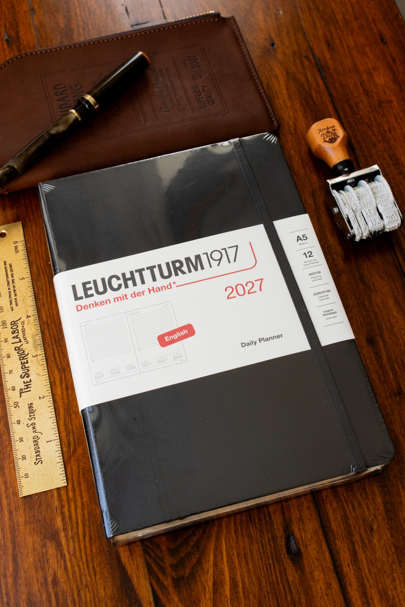 2027 Daily Diary - Black, A5