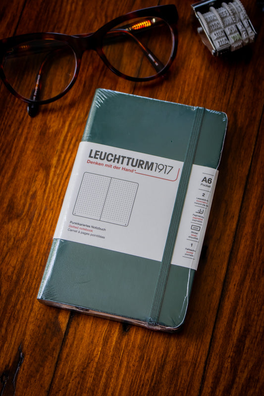 A6 Pocket - Forest Green Dotted