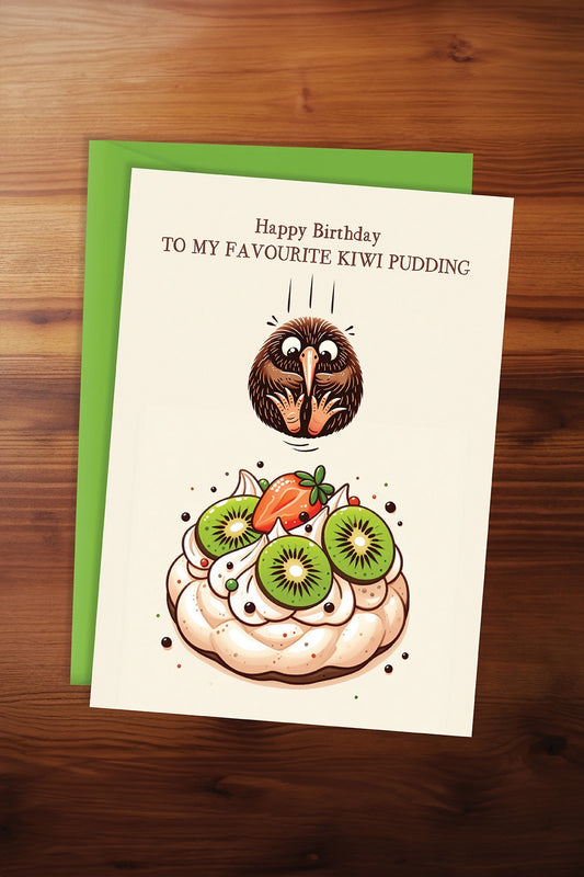 Favourite Kiwi Pudding Card