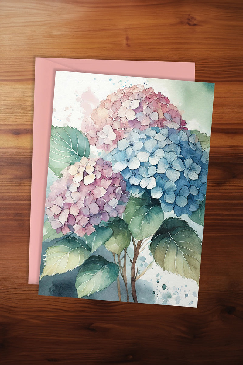 Watercolour Hydrangea Card