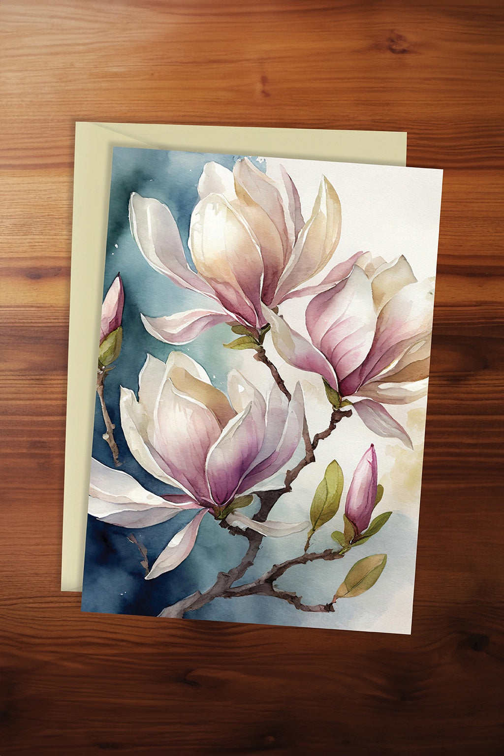 Watercolour Magnolia Card