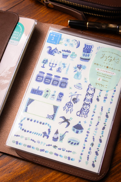 Yuru Log Sticker Sheet - Nordic Blue