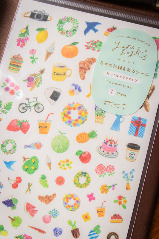 Yuru Log Sticker Sheet - Motif