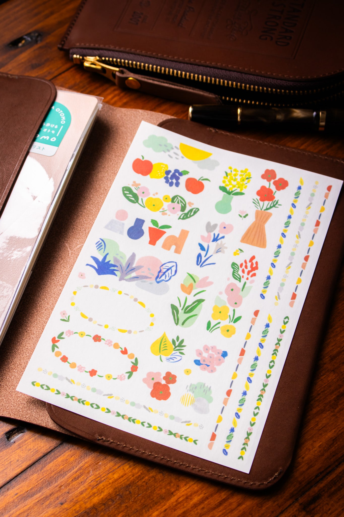 Yuru Log Sticker Sheet - Fruit & Floral