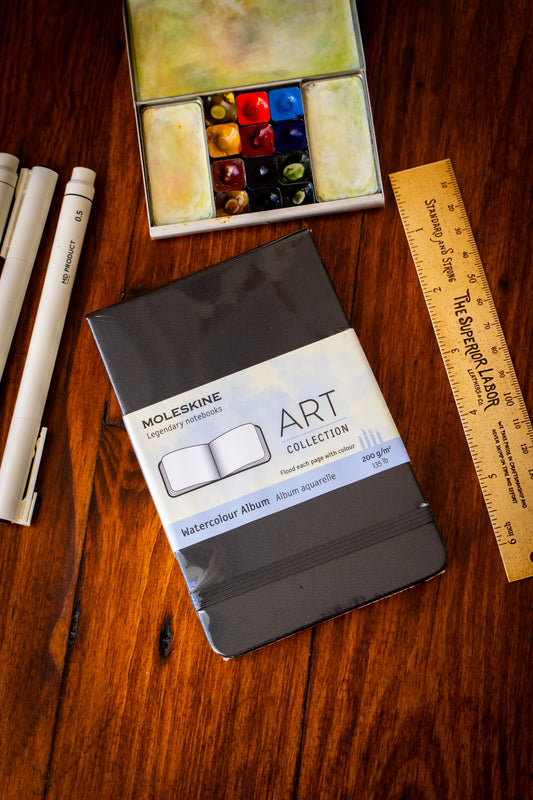 Watercolour Art Journal - Pocket Black