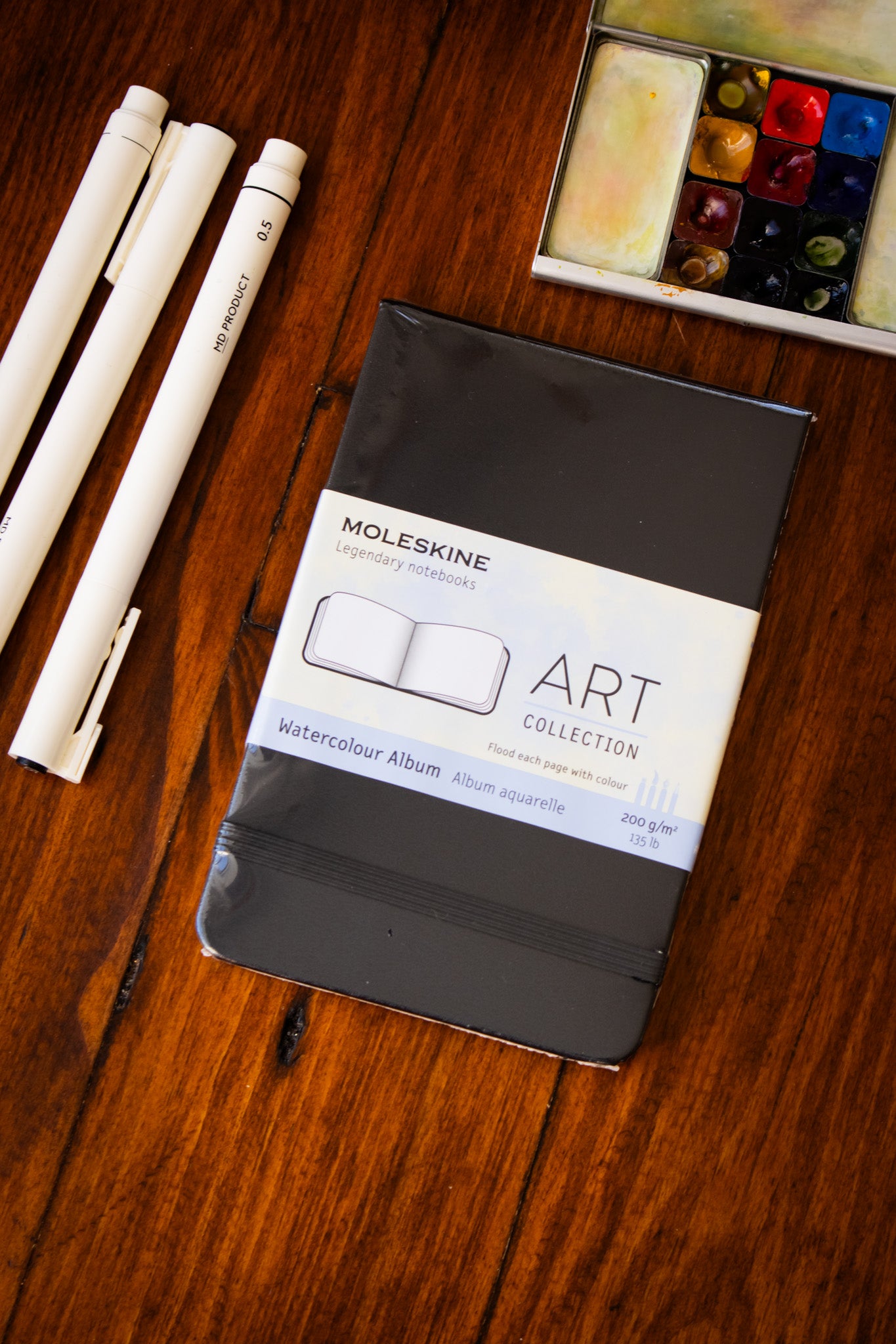 Watercolour Art Journal - Pocket Black