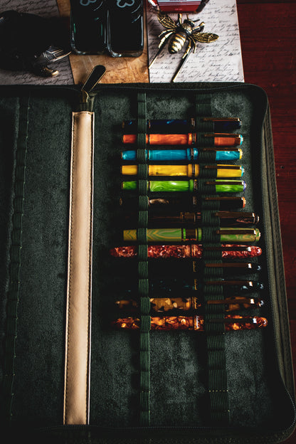 40 Pen Zipper Case - Army Green