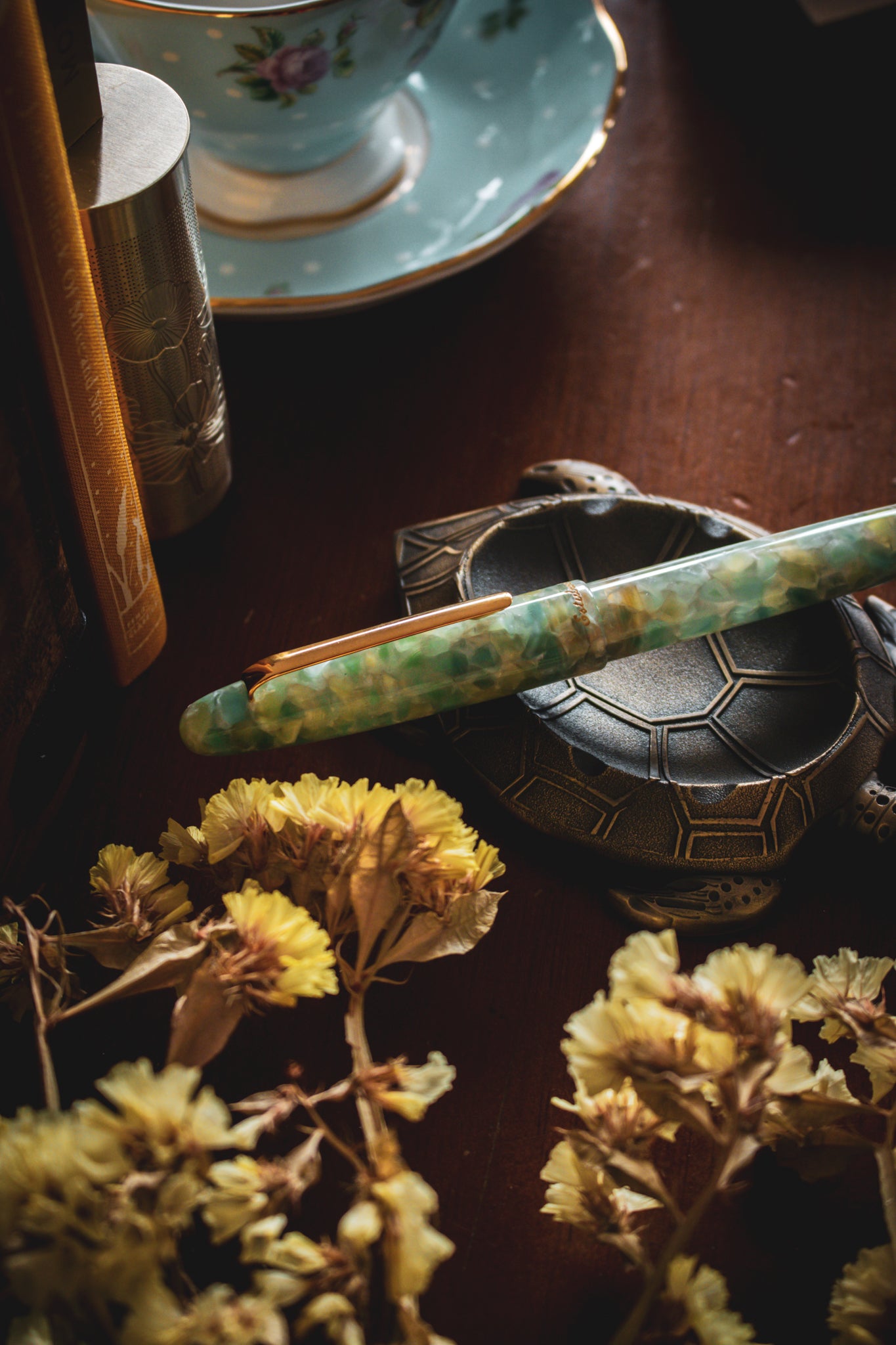 Estie Sea Glass - Gold Trim