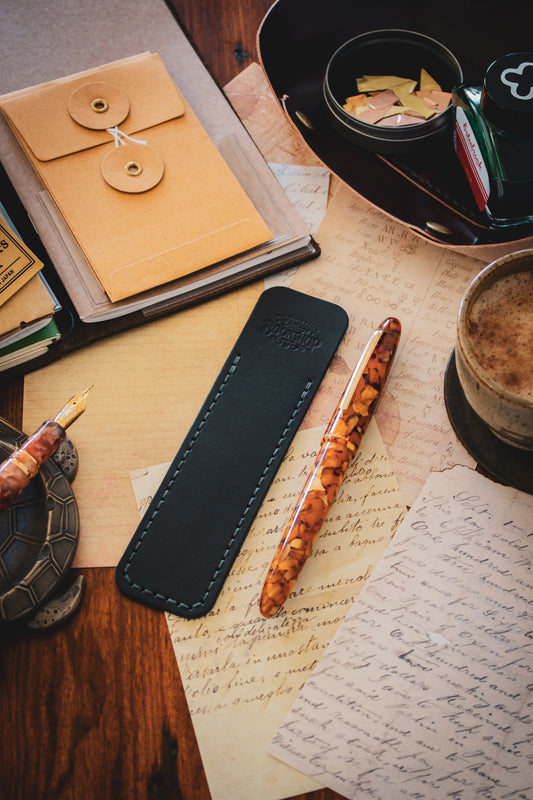 Leather Pen Sleeve: Black