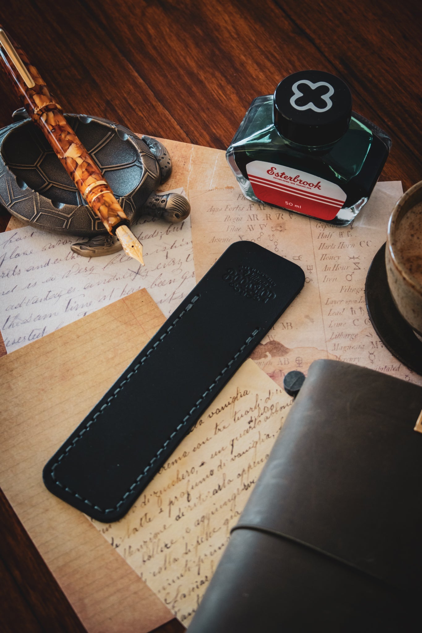 Leather Pen Sleeve: Black