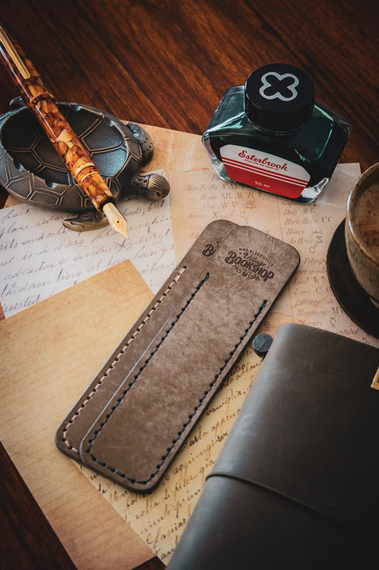 Leather Pen Sleeve: Grey