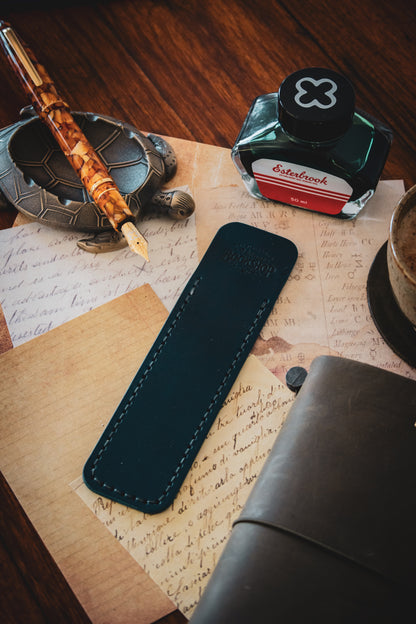 Leather Pen Sleeve: Navy