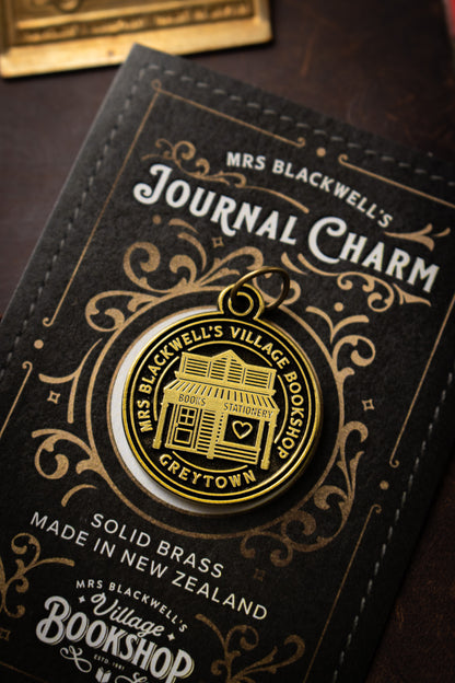 Brass Journal Charm - Village Bookshop