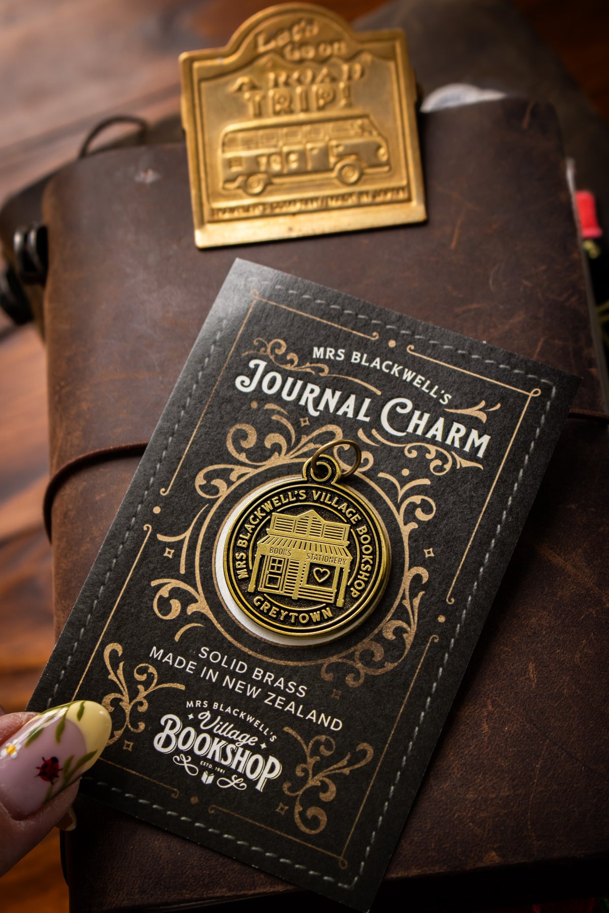 Brass Journal Charm - Village Bookshop