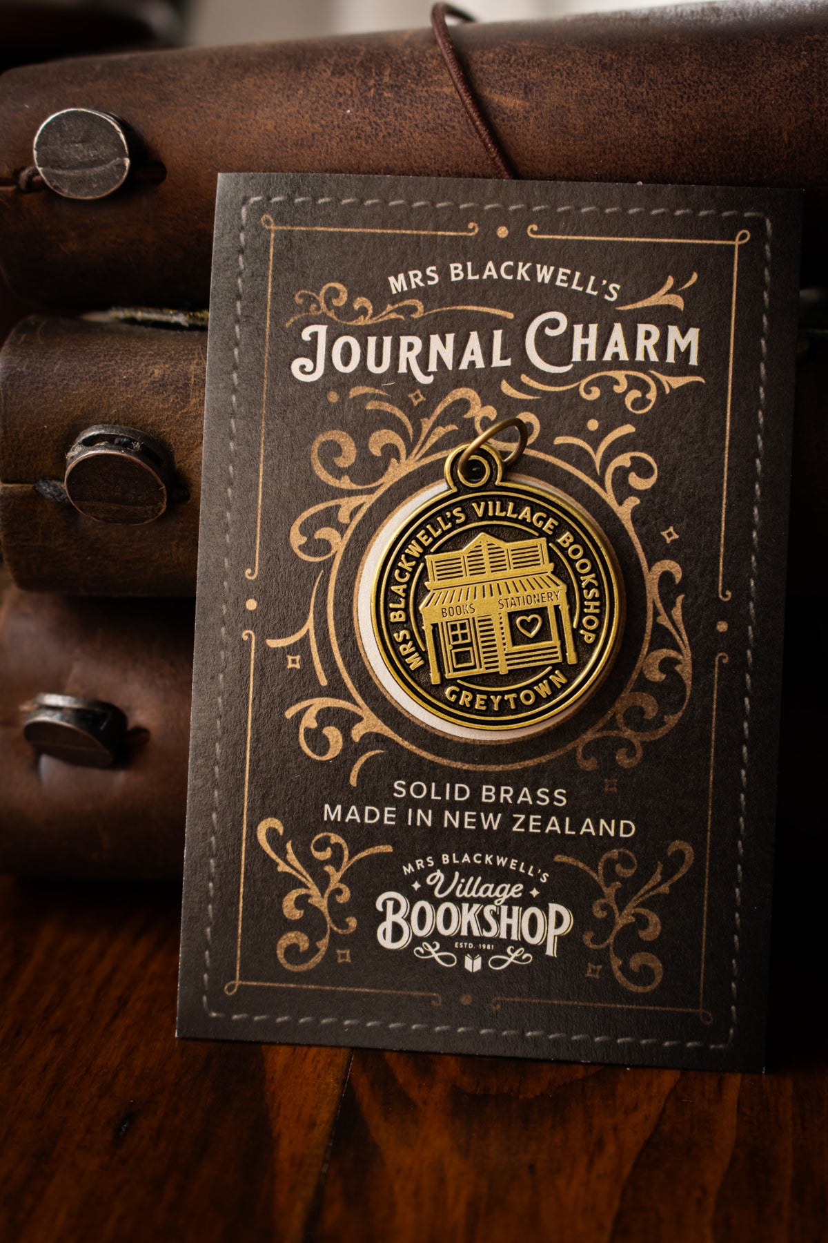 Brass Journal Charm - Village Bookshop