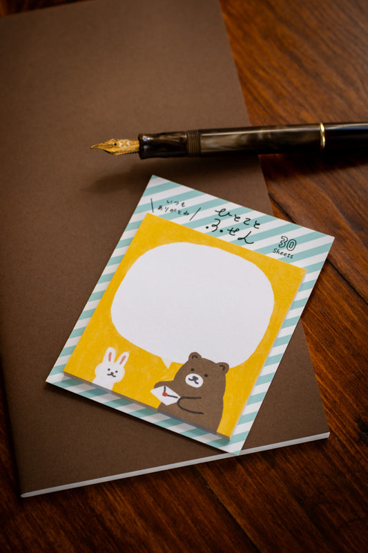 Japanese Sticky Notes - Bear and Bunny