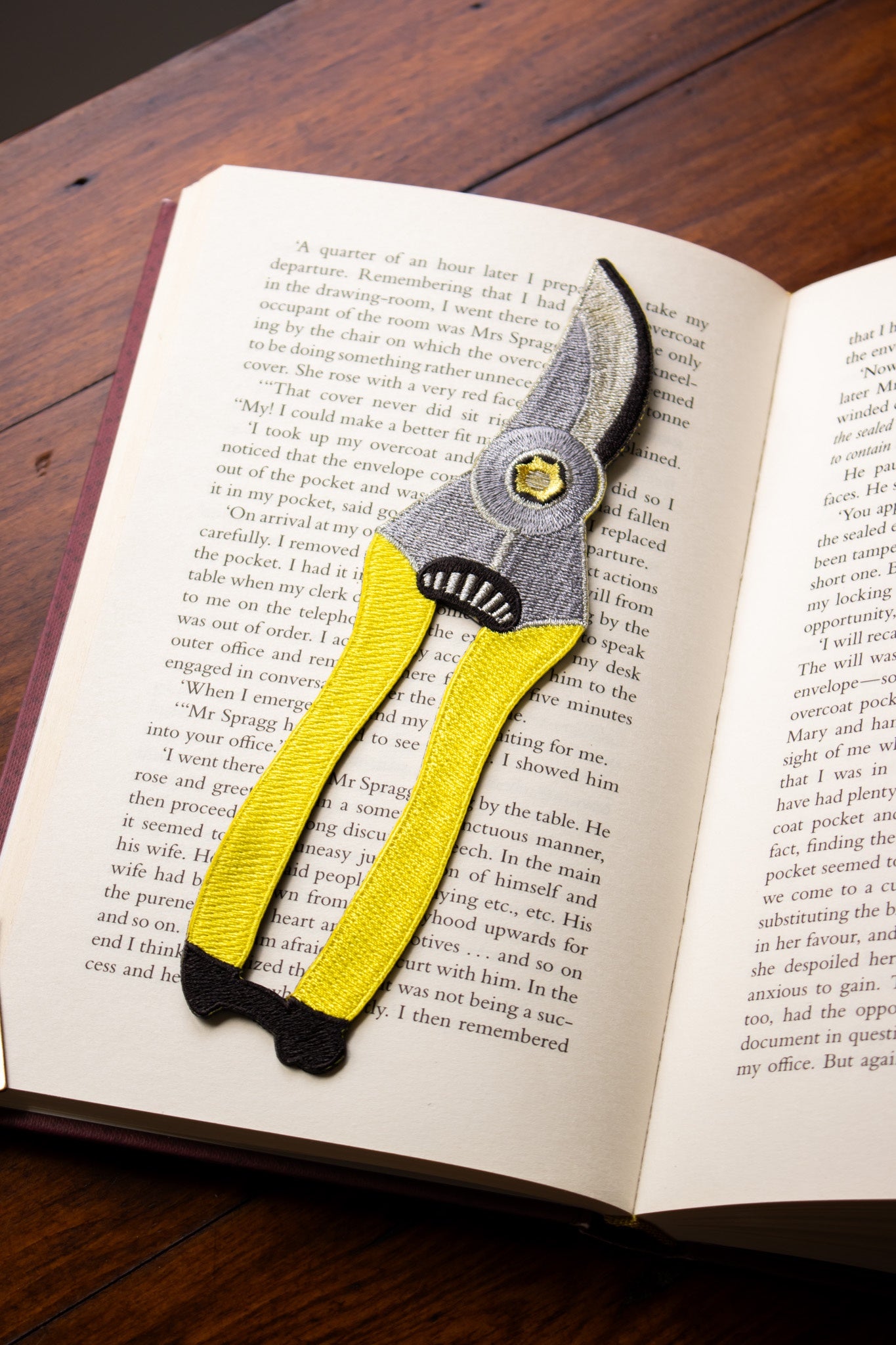 Embroidered Bookmark - Secateurs