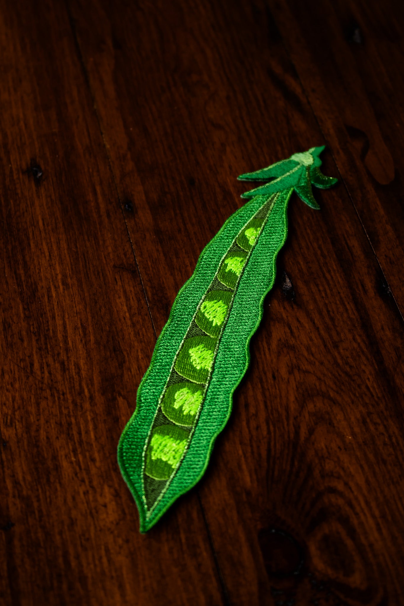 Embroidered Bookmark - Pea Pod