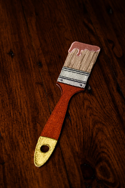 Embroidered Bookmark - Brown Paint Brush