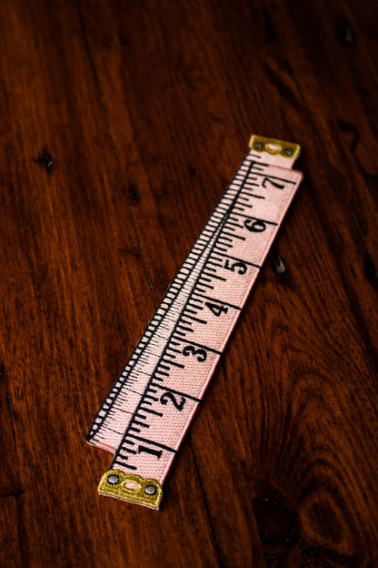 Embroidered Bookmark - Pink Tape Measure