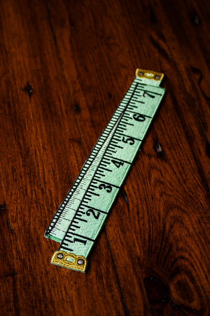 Embroidered Bookmark - Mint Tape Measure