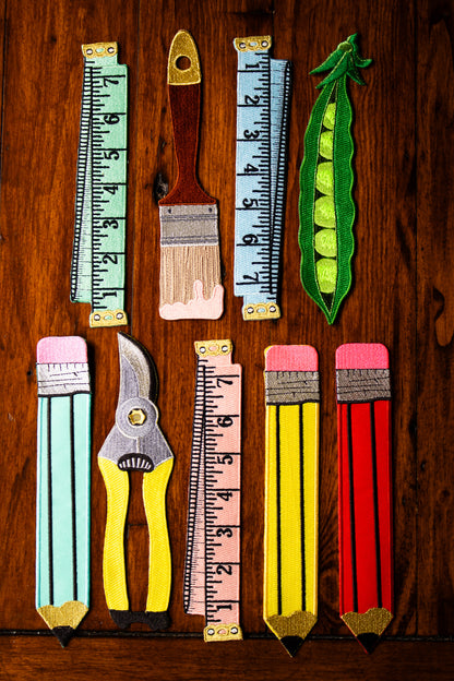 Embroidered Bookmark - Secateurs