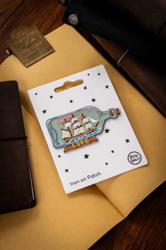 Iron-on Embroidered Patch - Ship In A Bottle