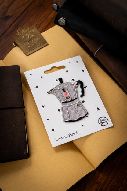 Iron-on Embroidered Patch - Moka Pot