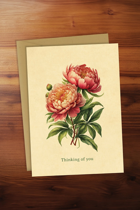 Thinking of You Peonie Card