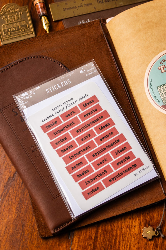 Autumn Russet Planner Label Stickers