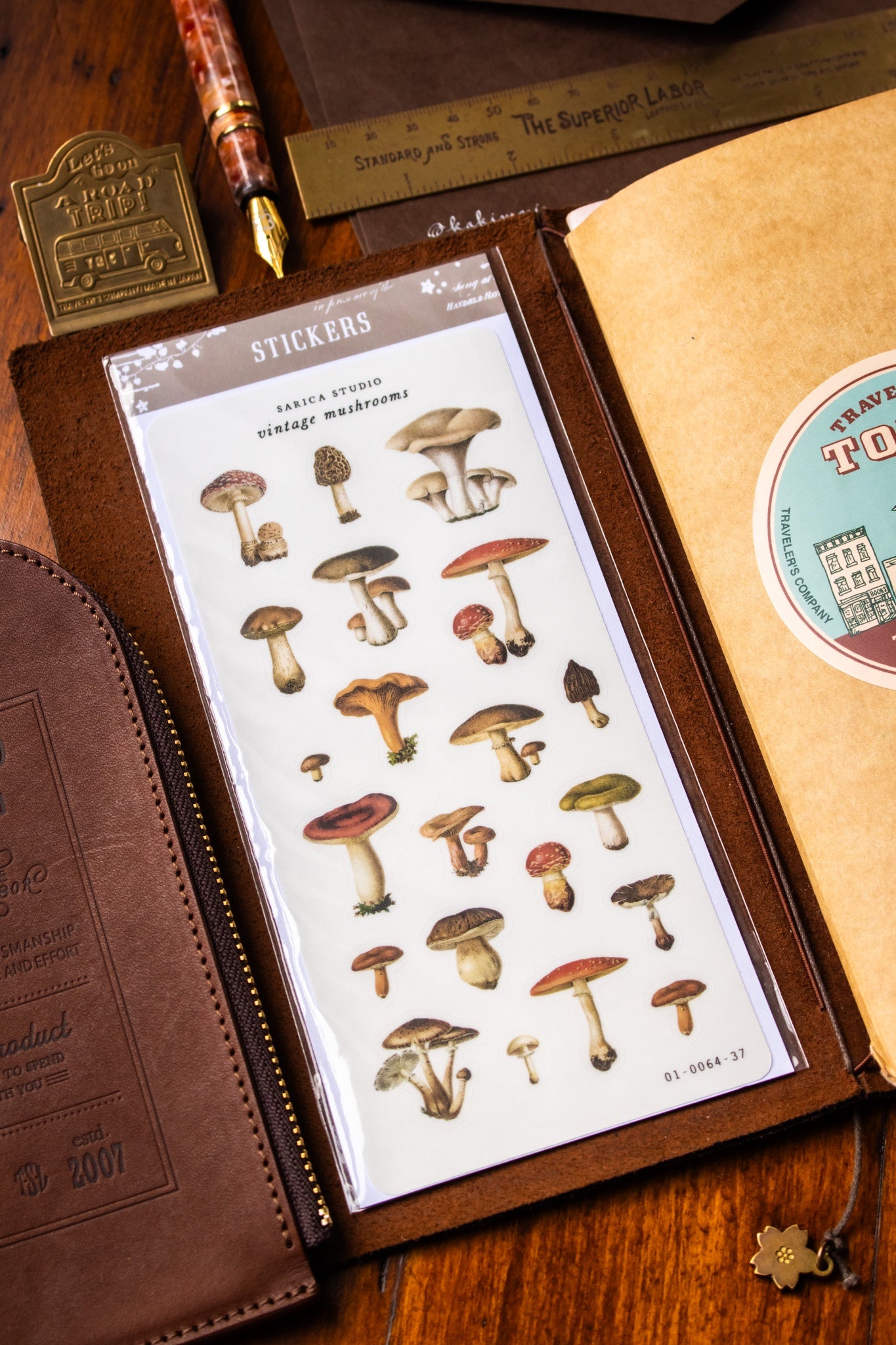 Vintage Mushrooms Stickers