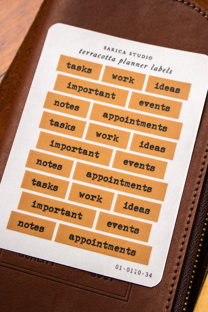 Terracotta Planner Label Stickers