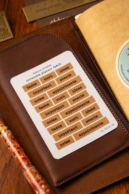 Terracotta Planner Label Stickers